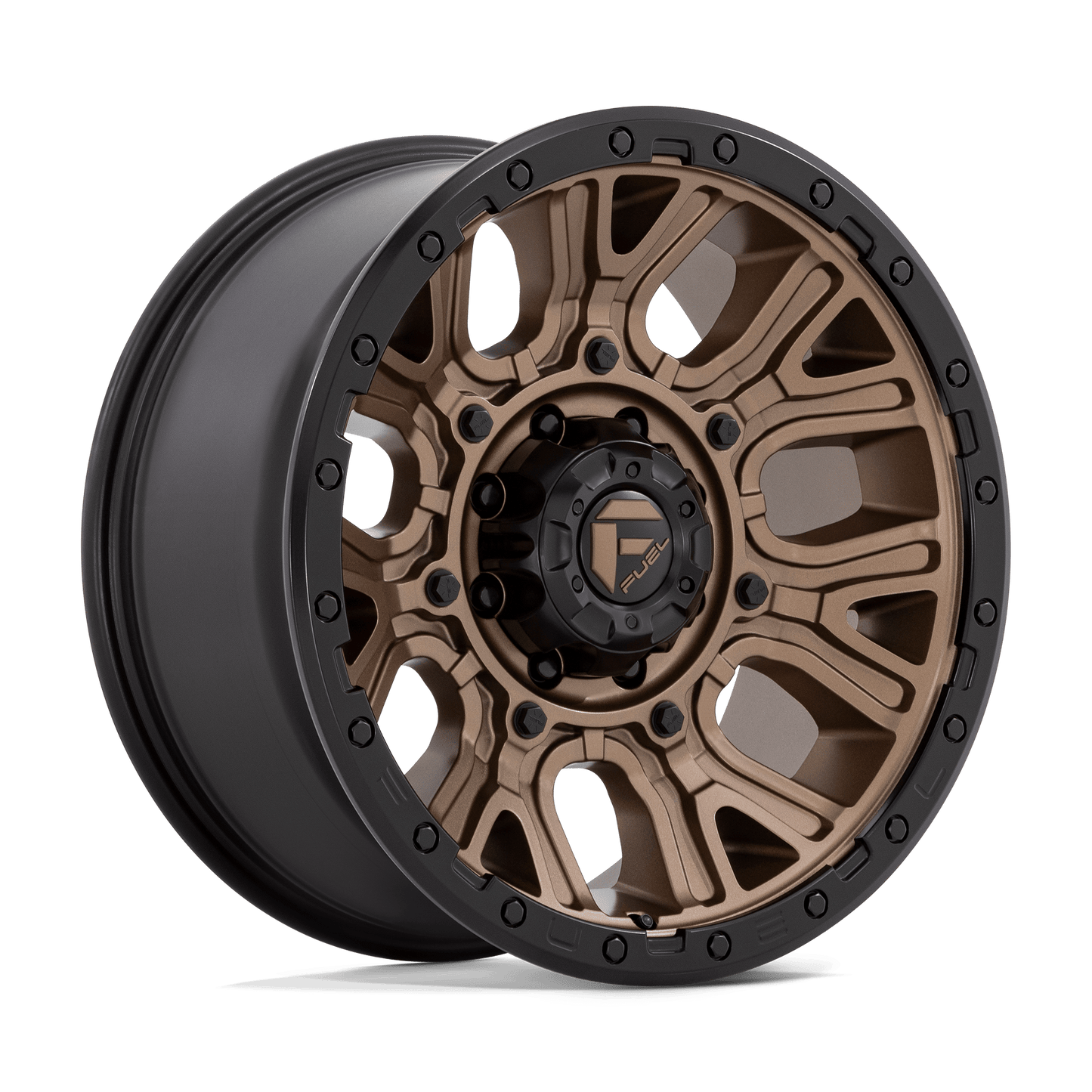 20X9 Fuel 1PC D826 TRACTION 8X6.5 1MM MATTE BRONZE WITH BLACK RING