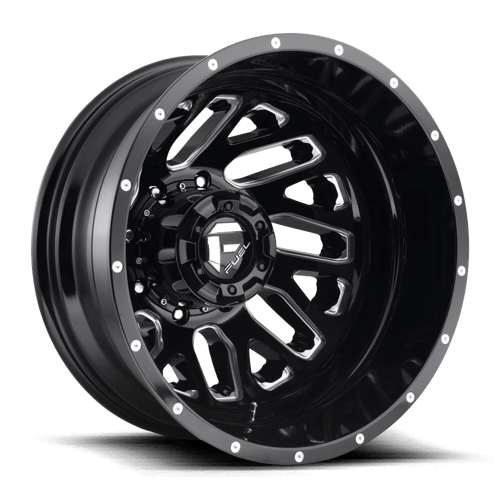 20X8.25 Fuel 1PC D581 TRITON 8X210 -221MM GLOSS BLACK MILLED