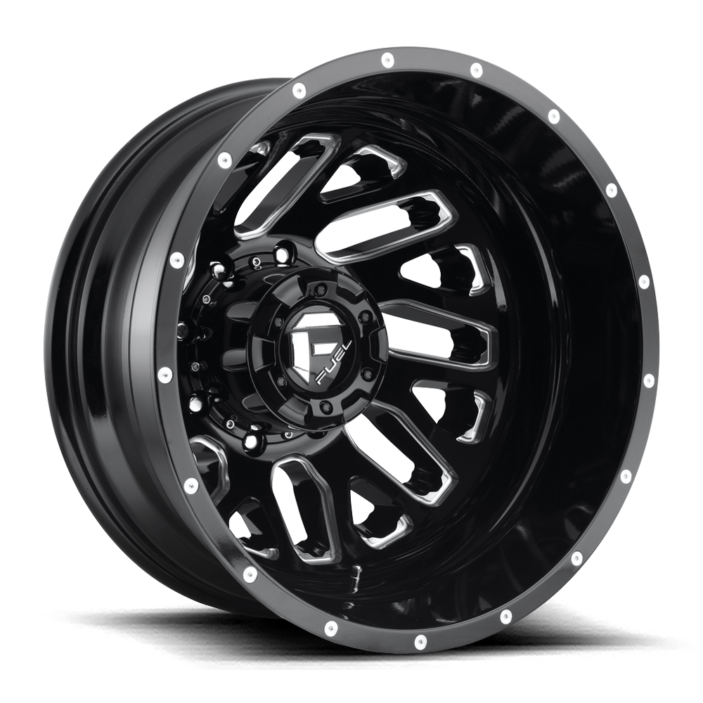 20X8.25 Fuel 1PC D581 TRITON 8X210 -221MM GLOSS BLACK MILLED