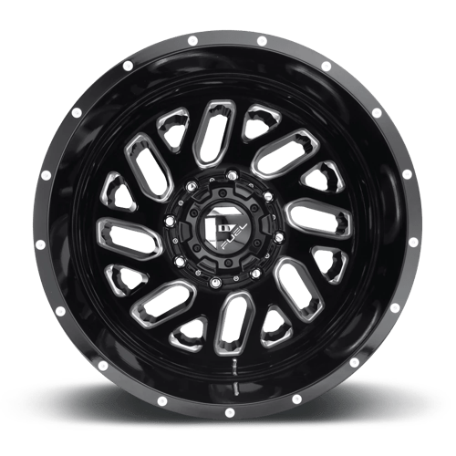 20X8.25 Fuel 1PC D581 TRITON 8X210 -221MM GLOSS BLACK MILLED