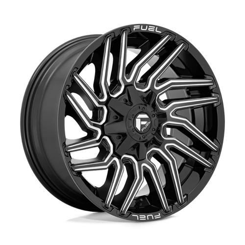 22X12 Fuel 1PC D773 TYPHOON 8X180 -44MM GLOSS BLACK MILLED