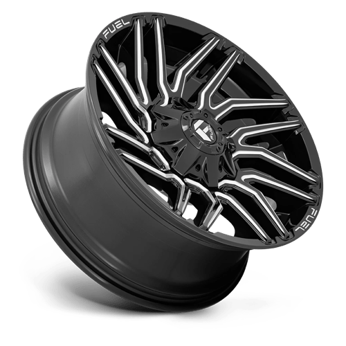 22X12 Fuel 1PC D773 TYPHOON 8X180 -44MM GLOSS BLACK MILLED