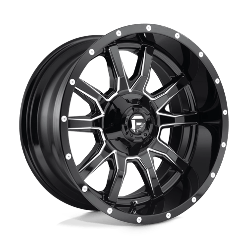 20X9 Fuel 1PC D627 VANDAL 5X4.5/5.0 1MM GLOSS BLACK MILLED