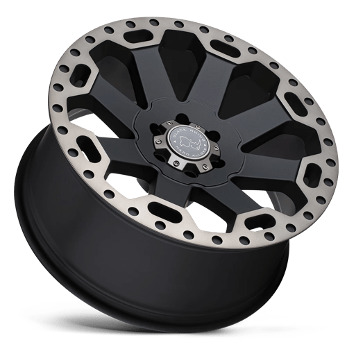 18X8 Black Rhino WARLORD 5X5.0 30MM MATTE BLACK W/ MACHINED DARK TINT