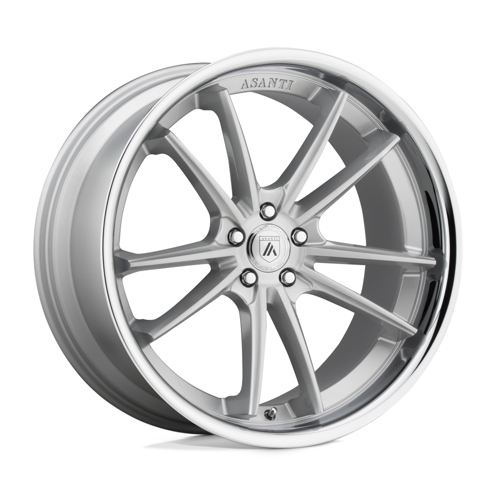 22X10.5 Asanti Black ABL-23 SIGMA 5X120 35MM BRUSHED SILVER CHROME LIP