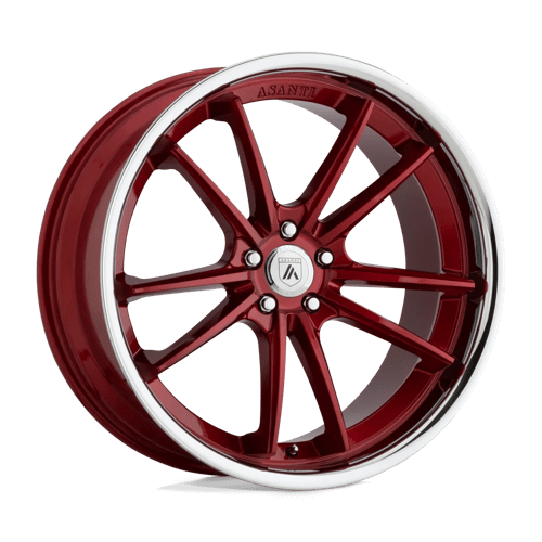 22X10.5 Asanti Black ABL-23 SIGMA 5X112 35MM CANDY RED WITH CHROME LIP