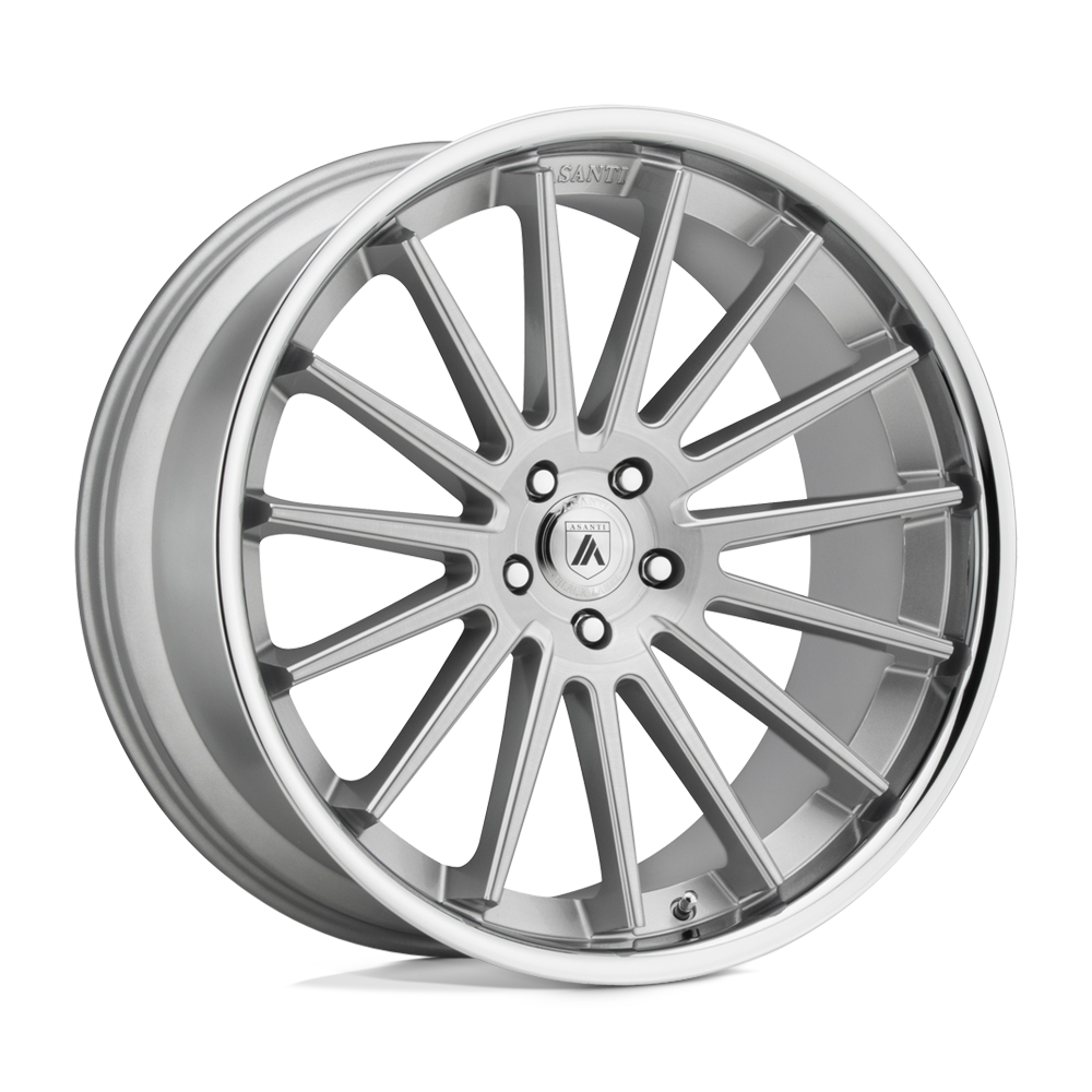 20X10.5 Asanti Black ABL-24 BETA 5X120 38MM BRUSHED SILVER CHROME LIP