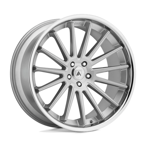 20X10.5 Asanti Black ABL-24 BETA 5X120 38MM BRUSHED SILVER CHROME LIP