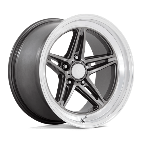 18X10 American Racing Vintage VN514 GROOVE 5X4.5 0MM ANTHRACITE WITH DIAMOND CUT LIP