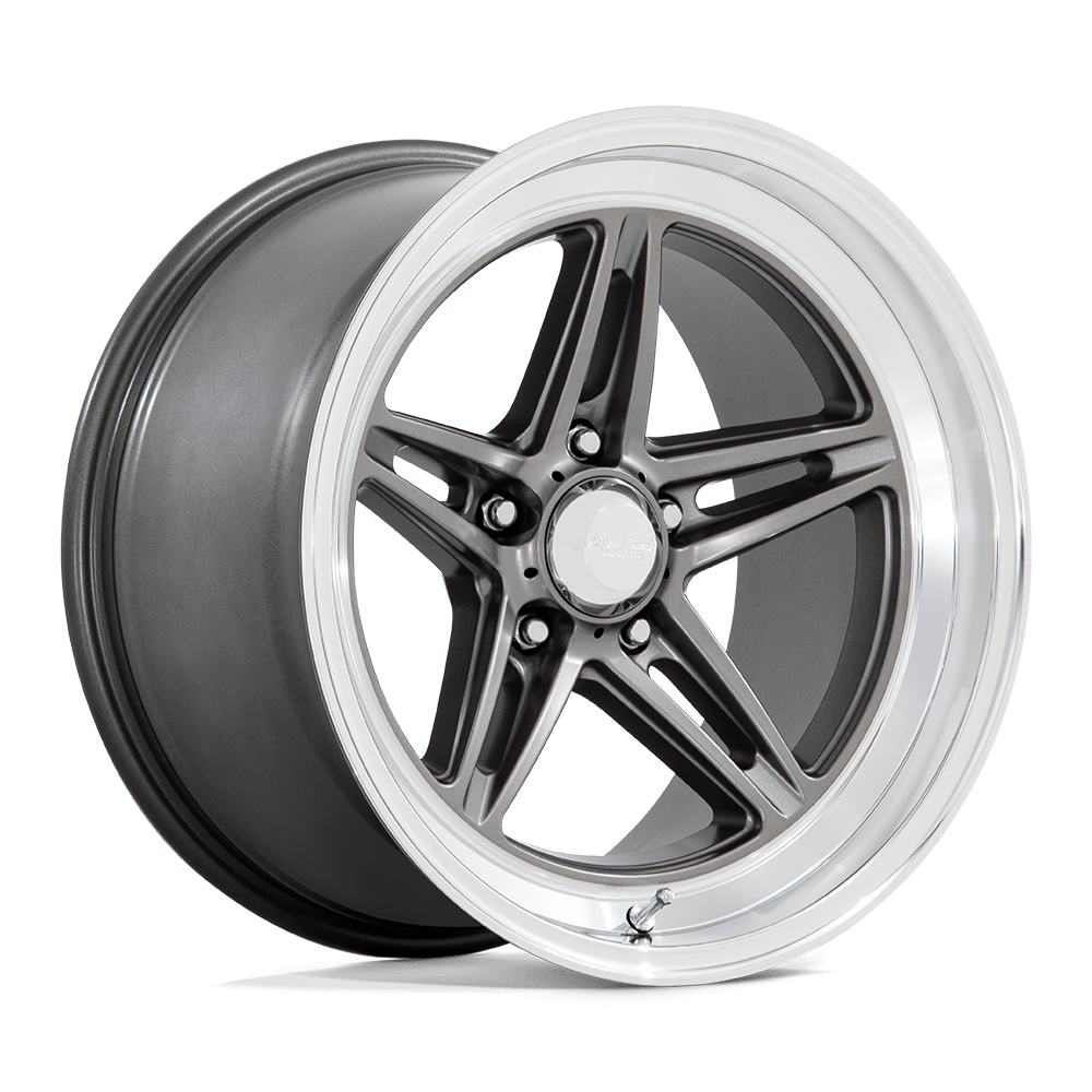 18X8 American Racing Vintage VN514 GROOVE 5X4.5 0MM ANTHRACITE WITH DIAMOND CUT LIP