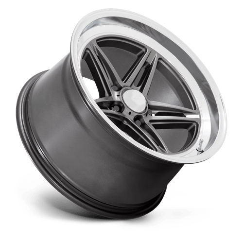 18X7 American Racing Vintage VN514 GROOVE 5X4.5 0MM ANTHRACITE WITH DIAMOND CUT LIP