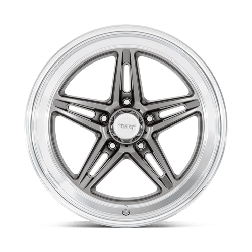 18X10 American Racing Vintage VN514 GROOVE 5X4.5 0MM ANTHRACITE WITH DIAMOND CUT LIP