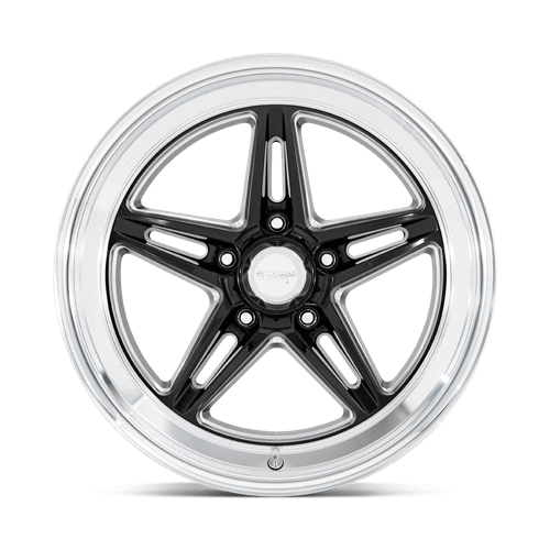 18X10 American Racing Vintage VN514 GROOVE 5X4.5 0MM GLOSS BLACK MILLED WITH DIAMOND CUT LIP