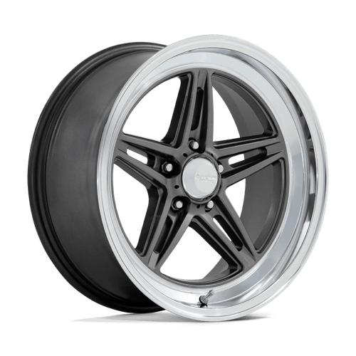 18X10 American Racing Vintage VN514 GROOVE 5X5.0 12MM ANTHRACITE WITH DIAMOND CUT LIP