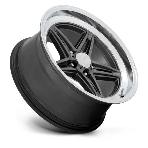 18X10 American Racing Vintage VN514 GROOVE 5X4.5 12MM ANTHRACITE WITH DIAMOND CUT LIP