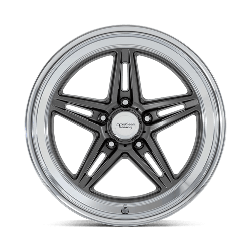 18X10 American Racing Vintage VN514 GROOVE 5X4.5 12MM ANTHRACITE WITH DIAMOND CUT LIP