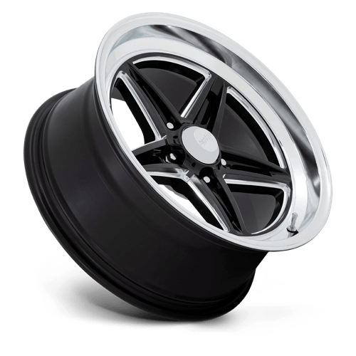 18X10 American Racing Vintage VN514 GROOVE 5X4.5 12MM GLOSS BLACK MILLED WITH DIAMOND CUT LIP