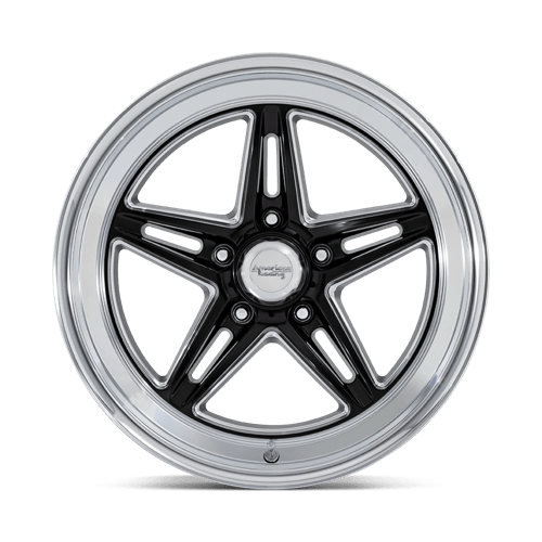 18X10 American Racing Vintage VN514 GROOVE 5X4.5 12MM GLOSS BLACK MILLED WITH DIAMOND CUT LIP