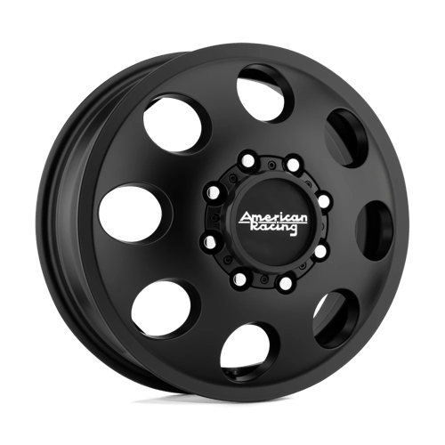 16X6 American Racing AR204 BAJA DUALLY 8X6.5 111MM SATIN BLACK - FRONT