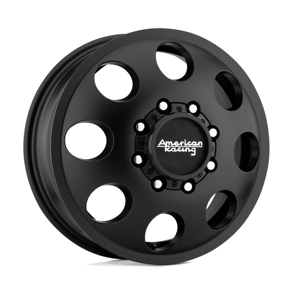 16X6 American Racing AR204 BAJA DUALLY 8X6.5 111MM SATIN BLACK - FRONT