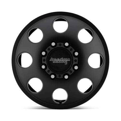 16X6 American Racing AR204 BAJA DUALLY 8X6.5 111MM SATIN BLACK - FRONT