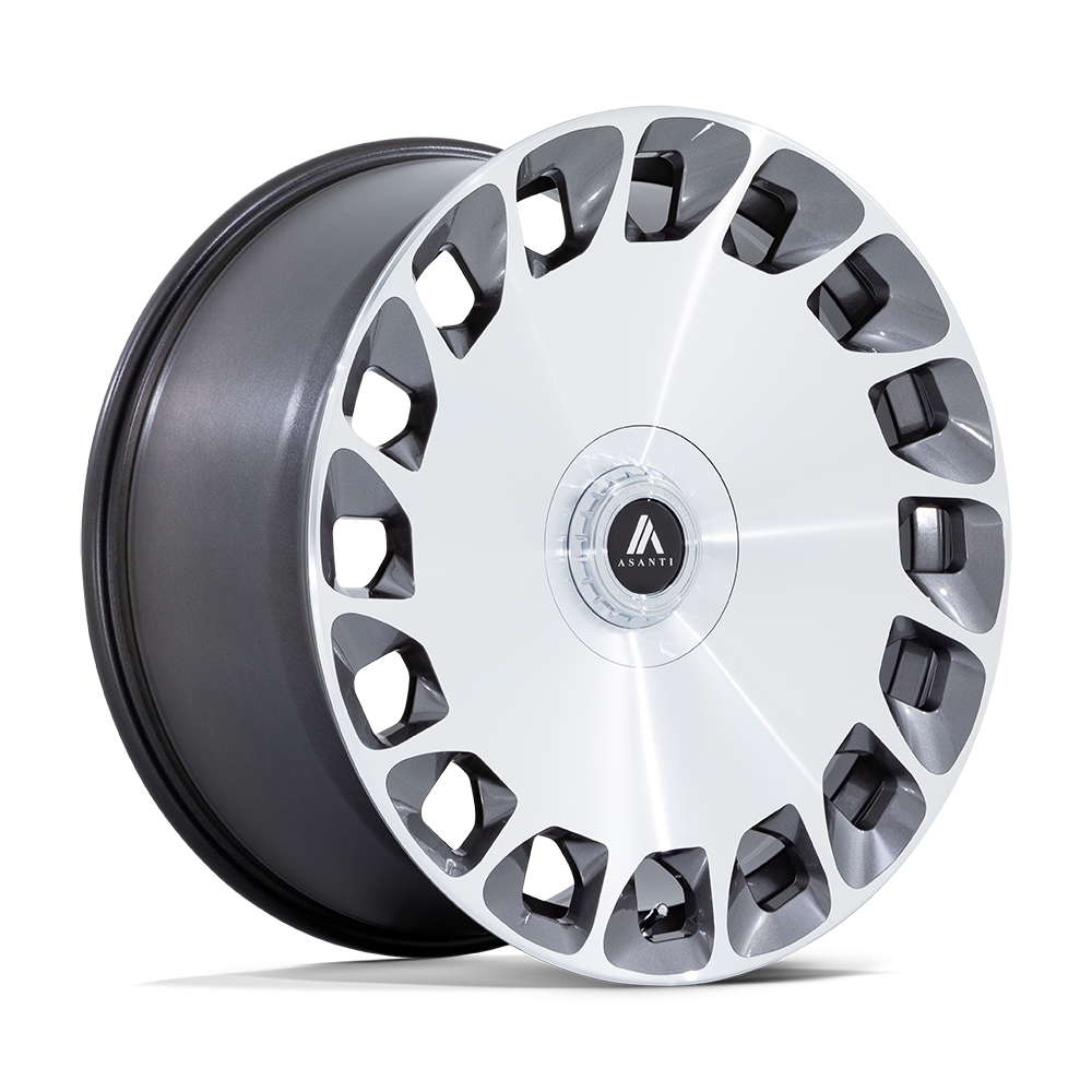 24X10 Asanti Black ABL-45 ARISTOCRAT 5X120 35MM GLOSS PLATINUM WITH BRIGHT MACHINED FACE