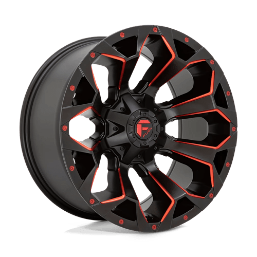 22X12 Fuel 1PC D787 ASSAULT 6X135/5.5 -46MM MATTE BLACK RED MILLED