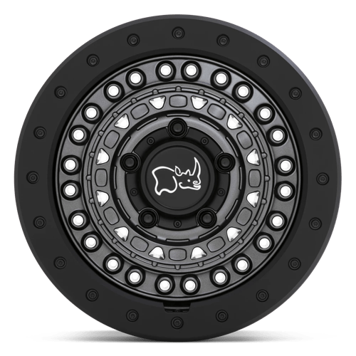 18X9 Black Rhino BARRICADE 6X135 10MM GUN BLACK WITH BLACK ROCK GUARD