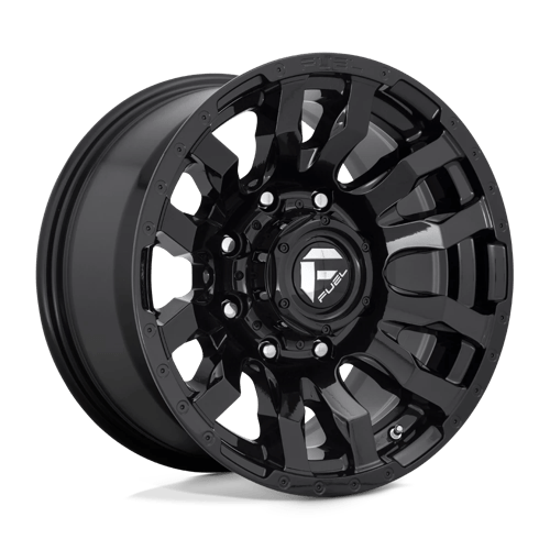 22X10 Fuel 1PC D675 BLITZ 8X180 -18MM GLOSS BLACK