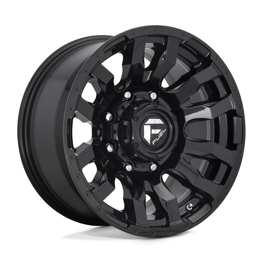 22X10 Fuel 1PC D675 BLITZ 8X180 -18MM GLOSS BLACK