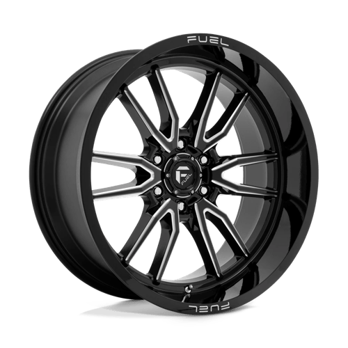 22X10 Fuel 1PC D761 CLASH 6X135 -18MM GLOSS BLACK MILLED