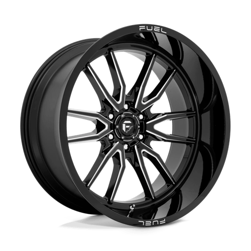 24X12 Fuel 1PC D761 CLASH 6X5.5 -44MM GLOSS BLACK MILLED