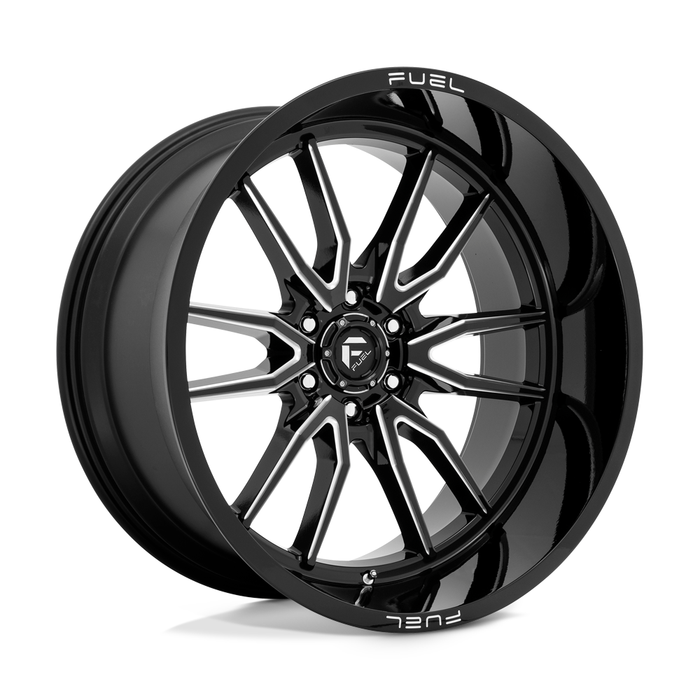 24X12 Fuel 1PC D761 CLASH 6X135 -44MM GLOSS BLACK MILLED