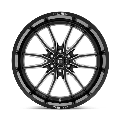 24X12 Fuel 1PC D761 CLASH 6X5.5 -44MM GLOSS BLACK MILLED