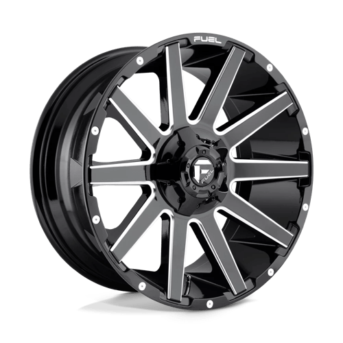 20X9 Fuel 1PC D615 CONTRA 6X135/5.5 20MM GLOSS BLACK MILLED