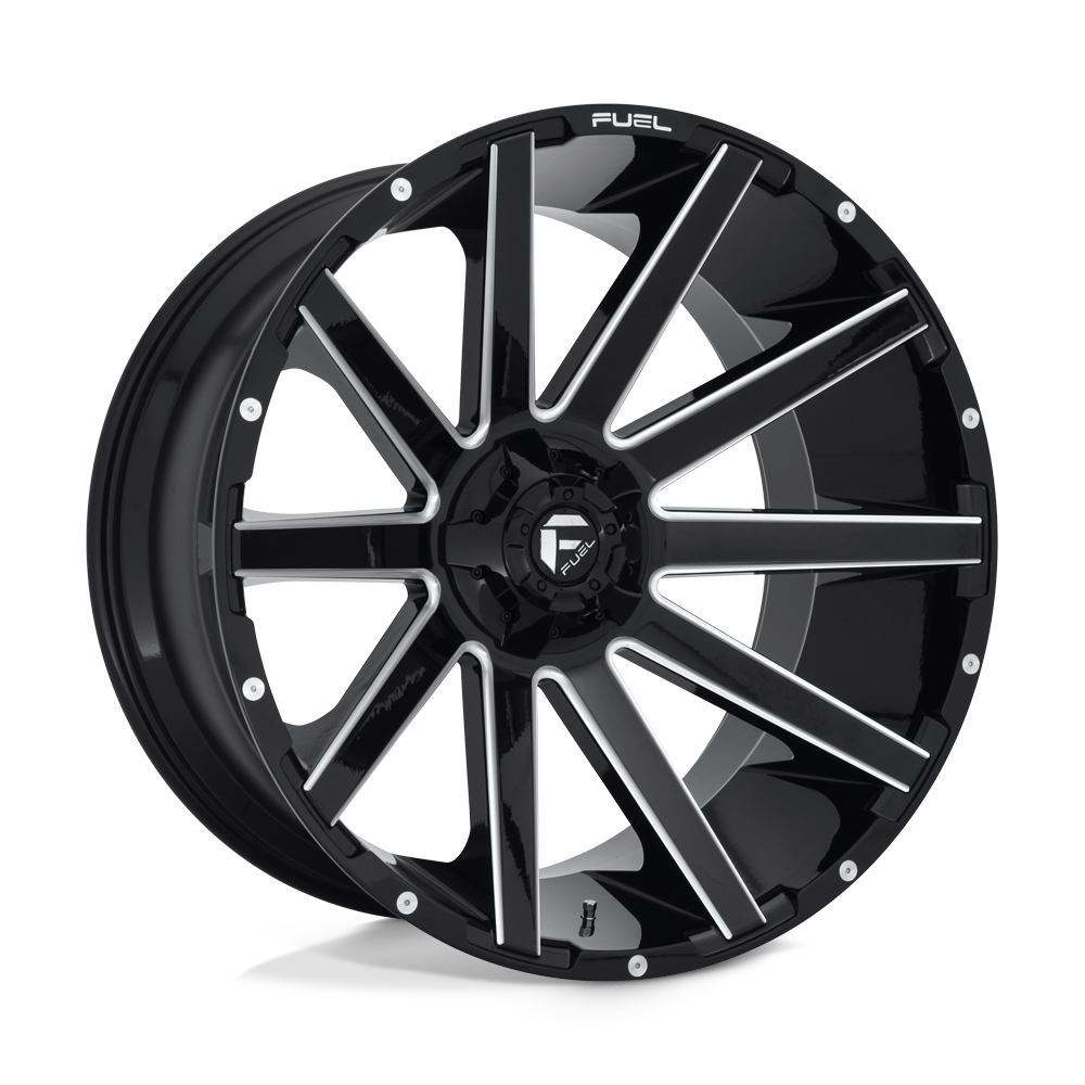 24X12 Fuel 1PC D615 CONTRA 6X135/5.5 -44MM GLOSS BLACK MILLED