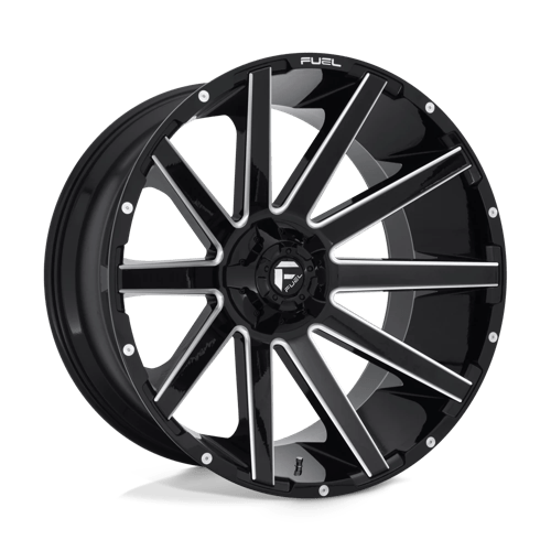 24X12 Fuel 1PC D615 CONTRA 6X135/5.5 -44MM GLOSS BLACK MILLED
