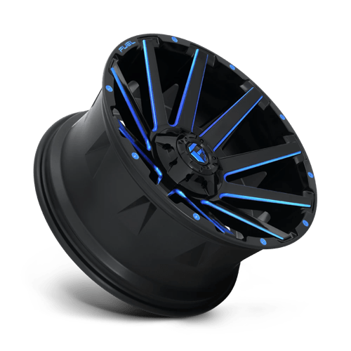 20X9 Fuel 1PC D644 CONTRA 8X180 20MM GLOSS BLACK BLUE TINTED CLEAR
