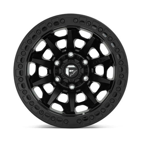 17X9 Fuel 1PC D114 COVERT BEADLOCK 5X5.0 -15MM MATTE BLACK