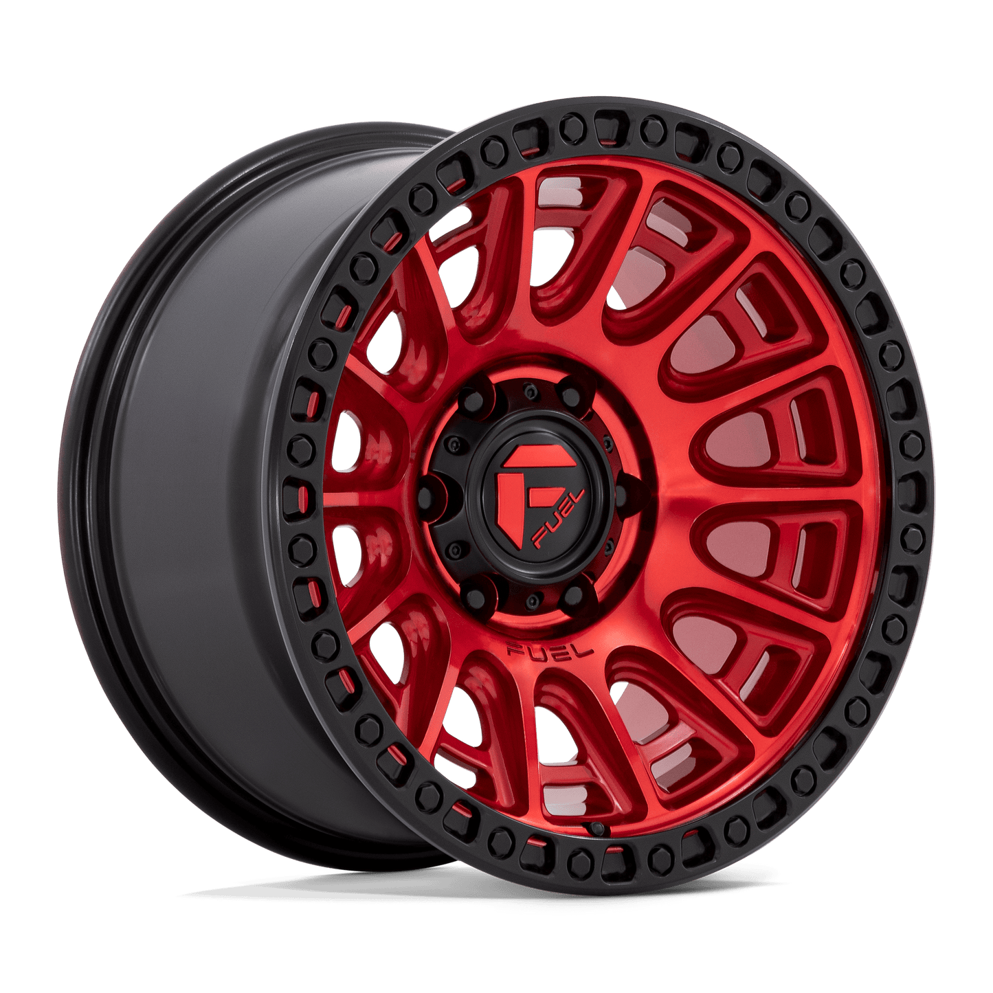 17X9 Fuel 1PC D834 CYCLE 6X5.5 1MM CANDY RED WITH BLACK RING