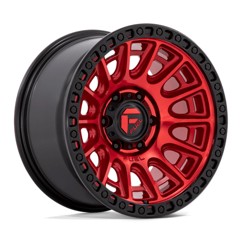 17X9 Fuel 1PC D834 CYCLE 6X5.5 -12MM CANDY RED WITH BLACK RING