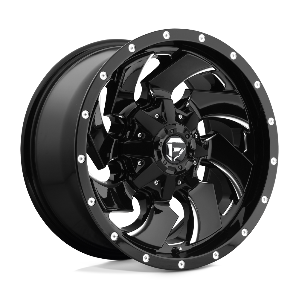 22X12 Fuel 1PC D574 CLEAVER 5X4.5/5.0 -44MM GLOSS BLACK MILLED