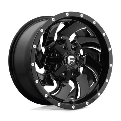 20X9 Fuel 1PC D574 CLEAVER 5X5.5/150 1MM GLOSS BLACK MILLED