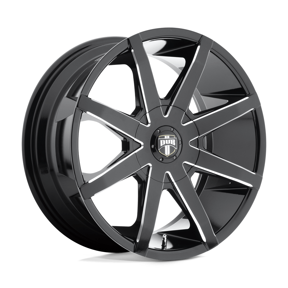 22X9.5 DUB 1PC S109 PUSH 6X135/5.5 25MM GLOSS BLACK MILLED