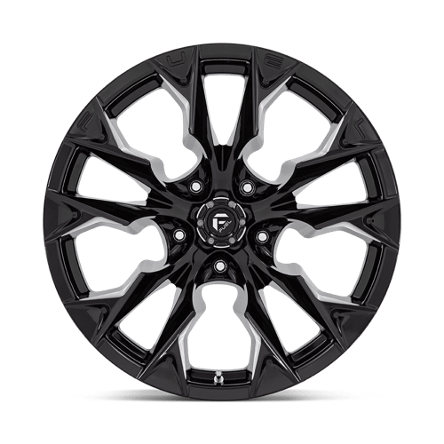 20X10 Fuel 1PC D803 FLAME 5X5.0 -18MM GLOSS BLACK MILLED