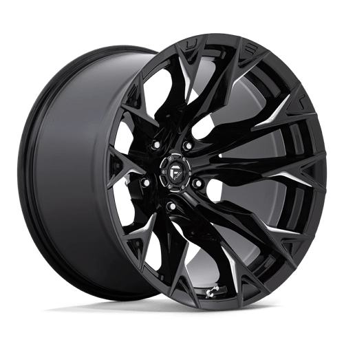 20X12 Fuel 1PC D803 FLAME 5X5.0 -44MM GLOSS BLACK MILLED