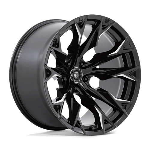 22X12 Fuel 1PC D803 FLAME 5X5.0 -44MM GLOSS BLACK MILLED