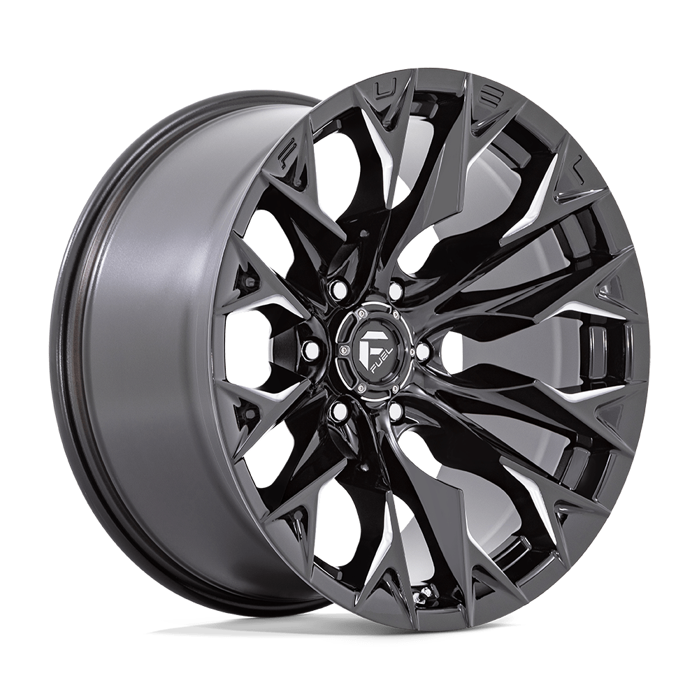 20X10 Fuel 1PC D803 FLAME 6X135 -18MM GLOSS BLACK MILLED