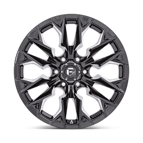 20X9 Fuel 1PC D803 FLAME 8X6.5 20MM GLOSS BLACK MILLED
