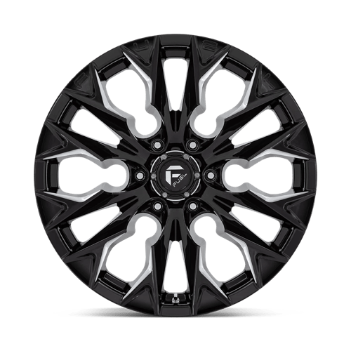 20X9 Fuel 1PC D803 FLAME 6X5.5 20MM GLOSS BLACK MILLED